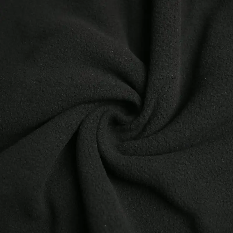 China Fabric for Hoodie Polar Fleece Knit Fabric Poly Lactic Acid（PLA) Polyester Black color buy from China wholesaler bulk order at wholesale price free worldwide shipping Alibaba