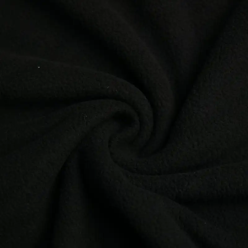China Fabric for Overcoat Polar Fleece Knit Fabric Poly Lactic Acid（PLA) Polyester Black color buy from China wholesaler bulk order at wholesale price free worldwide shipping Alibaba