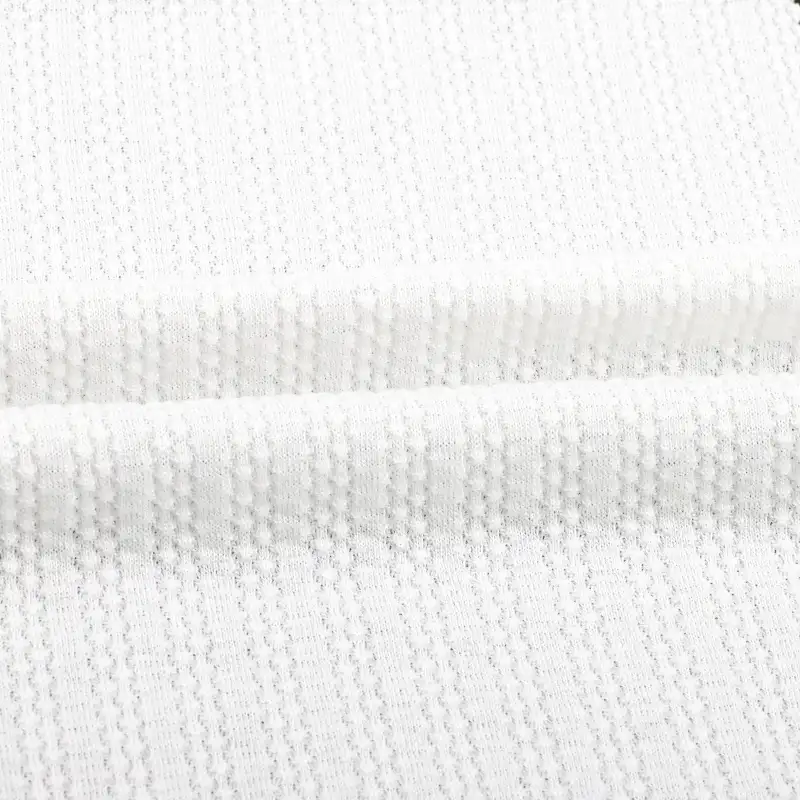 China Fabric for T-Shirt,Shorts Hacci Knit Fabric Polyester Rayon Spandex White color buy from China wholesaler bulk order at wholesale price free worldwide shipping Alibaba