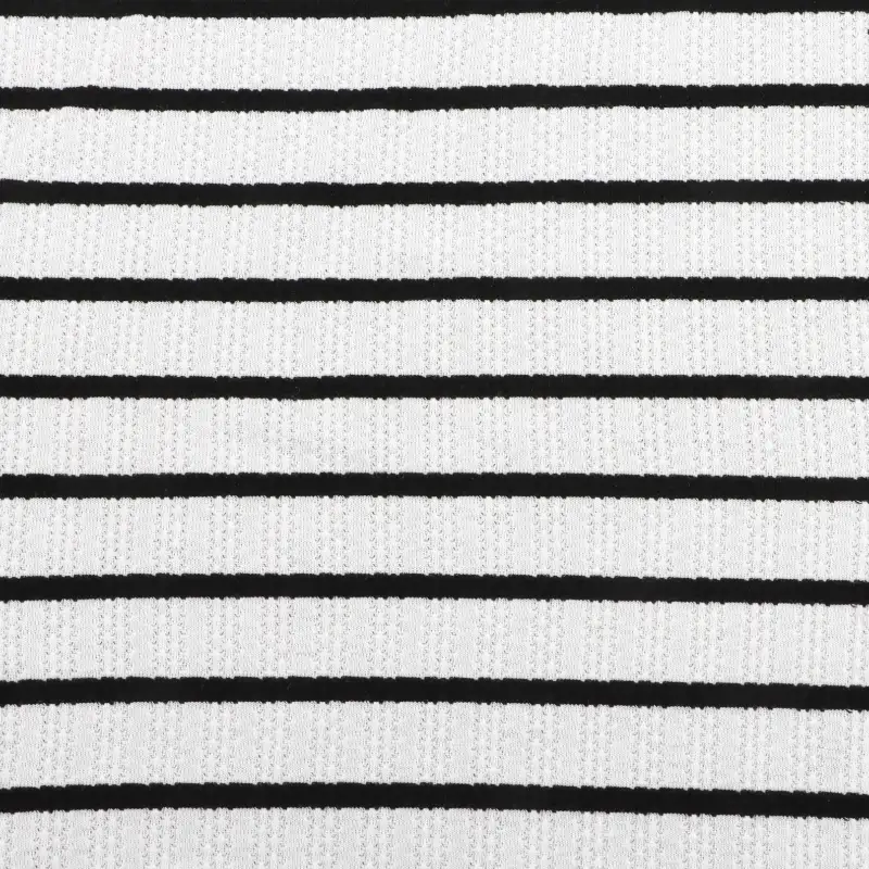 China Fabric for T-Shirt,Shorts Hacci Knit Fabric Polyester Rayon Spandex Black and White color buy from China wholesaler bulk order at wholesale price free worldwide shipping Alibaba