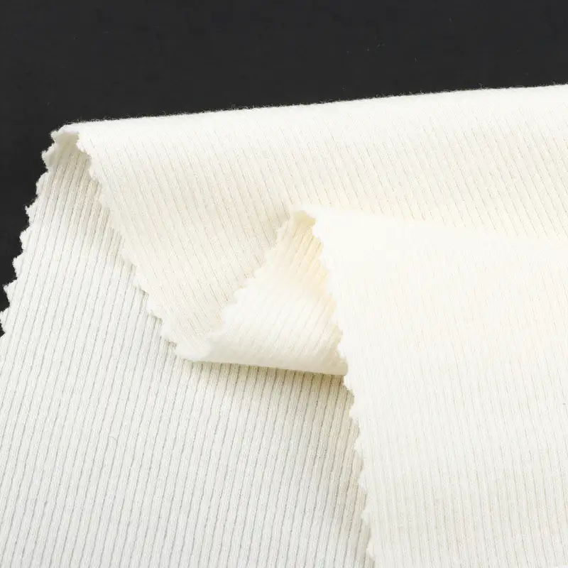 China Fabric for Skirt Rib Knit Fabric Cotton Spandex Cream color buy from China wholesaler bulk order at wholesale price free worldwide shipping Alibaba