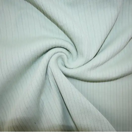 India Fabric for T-Shirt Variegated Rib Knit Fabric Cotton Light Green color buy from India wholesaler bulk order at wholesale price free worldwide shipping Alibaba