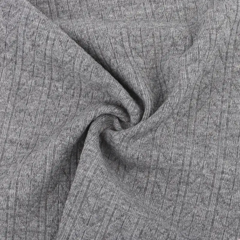 China Fabric for T-Shirt,Shorts Weft Jacquard Knit Fabric Rayon Polyester Nylon Spandex Grey color buy from China wholesaler bulk order at wholesale price free worldwide shipping Alibaba