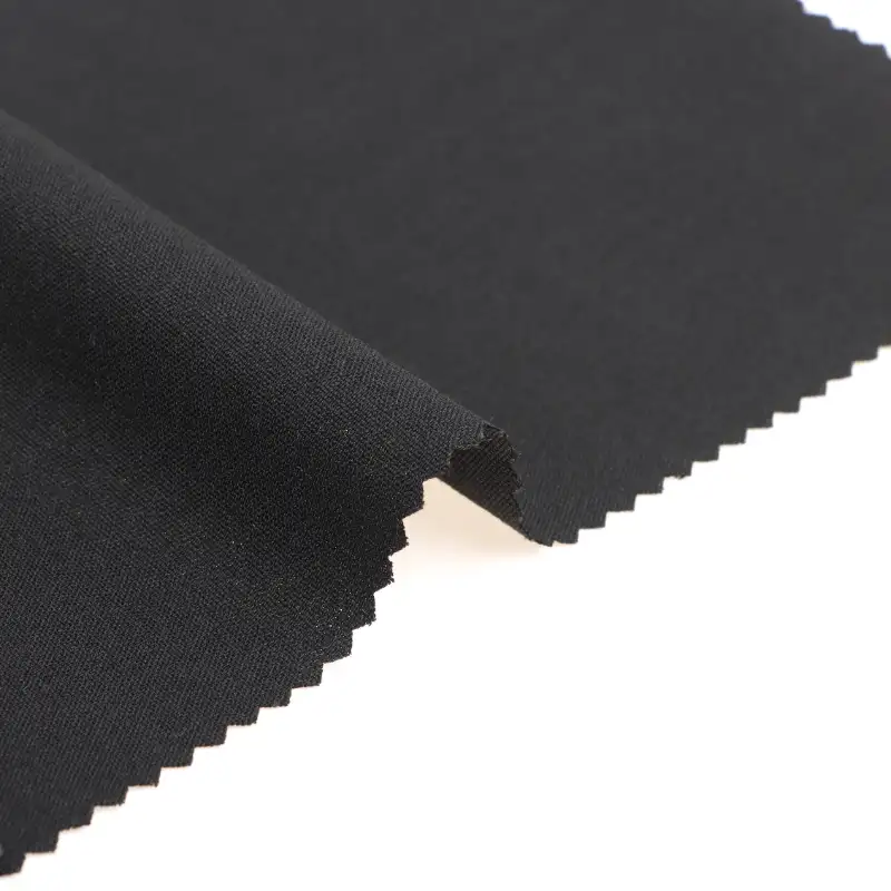 China Fabric for Pants Polyester/Rayon Plain Woven Blended Fabric Polyester Rayon Spandex Black color buy from China wholesaler bulk order at wholesale price free worldwide shipping Alibaba