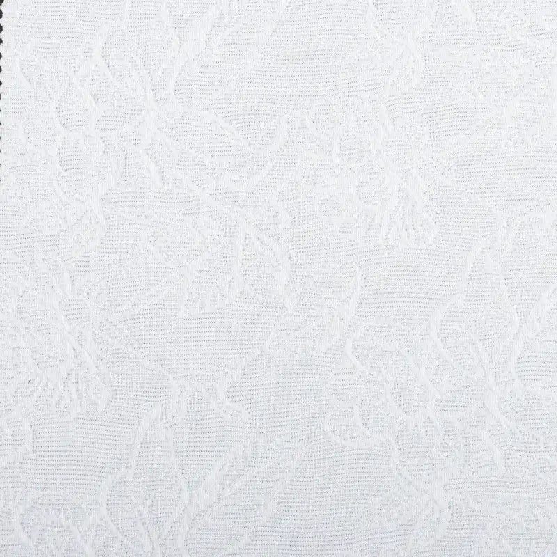 China Fabric for Blouse,Skirt Weft Jacquard Knit Fabric Polyester Spandex White color buy from China wholesaler bulk order at wholesale price free worldwide shipping Alibaba