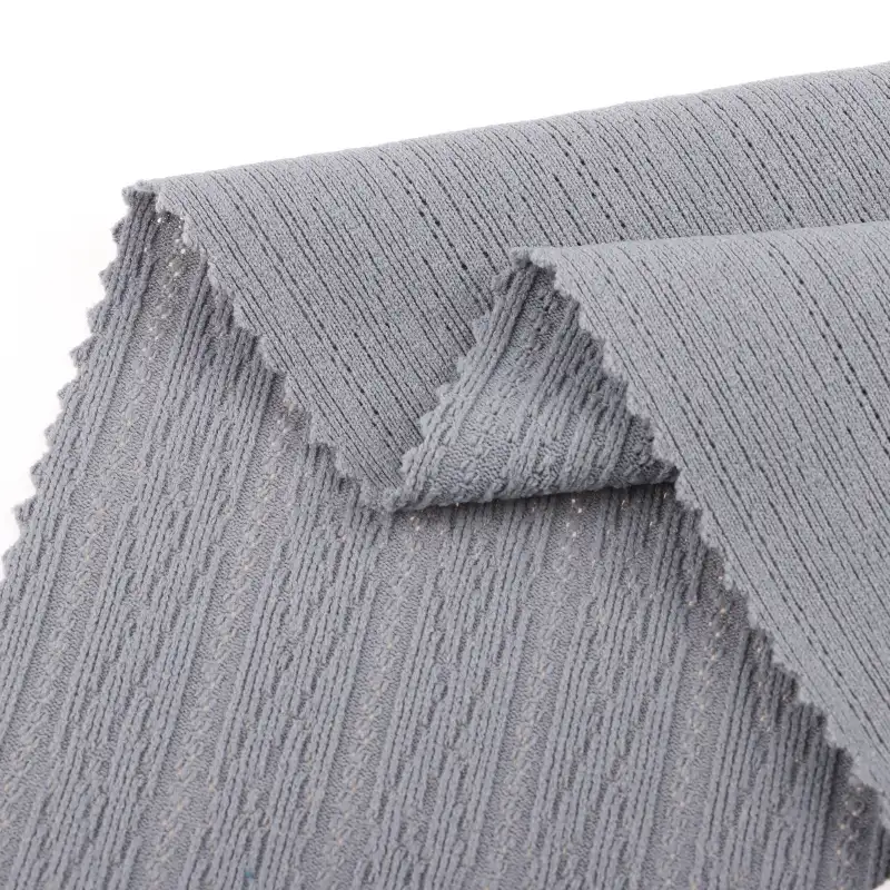 China Fabric for T-Shirt,Shorts Weft Jacquard Knit Fabric Polyester Spandex Grey color buy from China wholesaler bulk order at wholesale price free worldwide shipping Alibaba