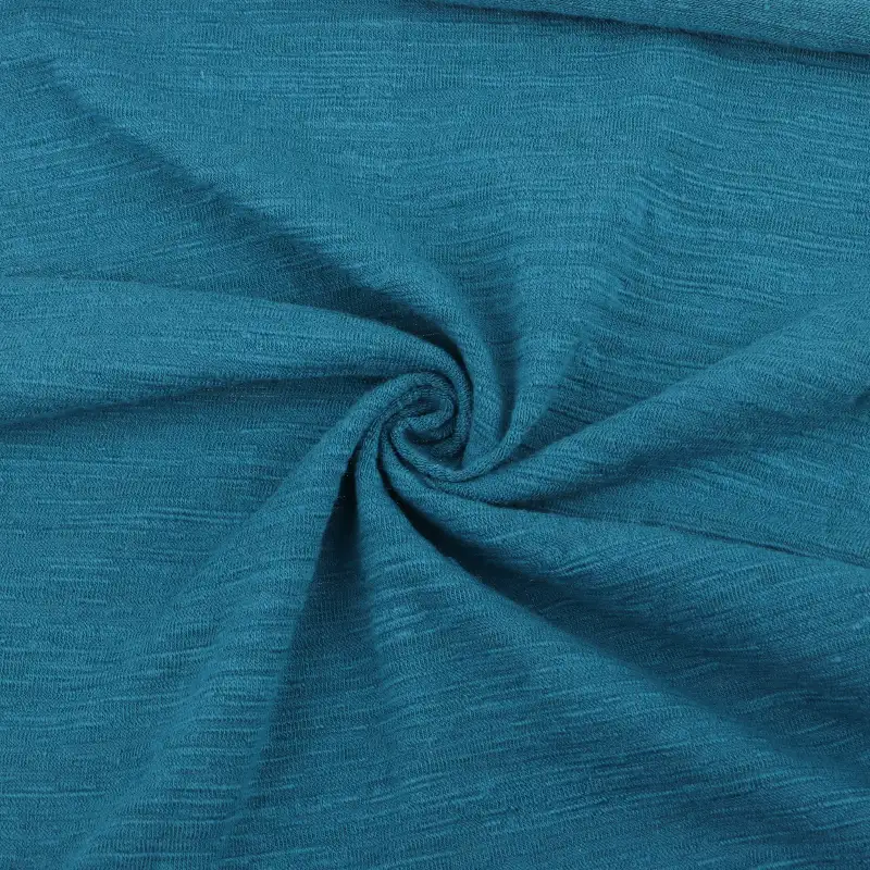 China Fabric for T-Shirt,Loungewear Single Jersey Knit Fabric Polyester Cotton Rayon Spandex cyan color buy from China wholesaler bulk order at wholesale price free worldwide shipping Alibaba