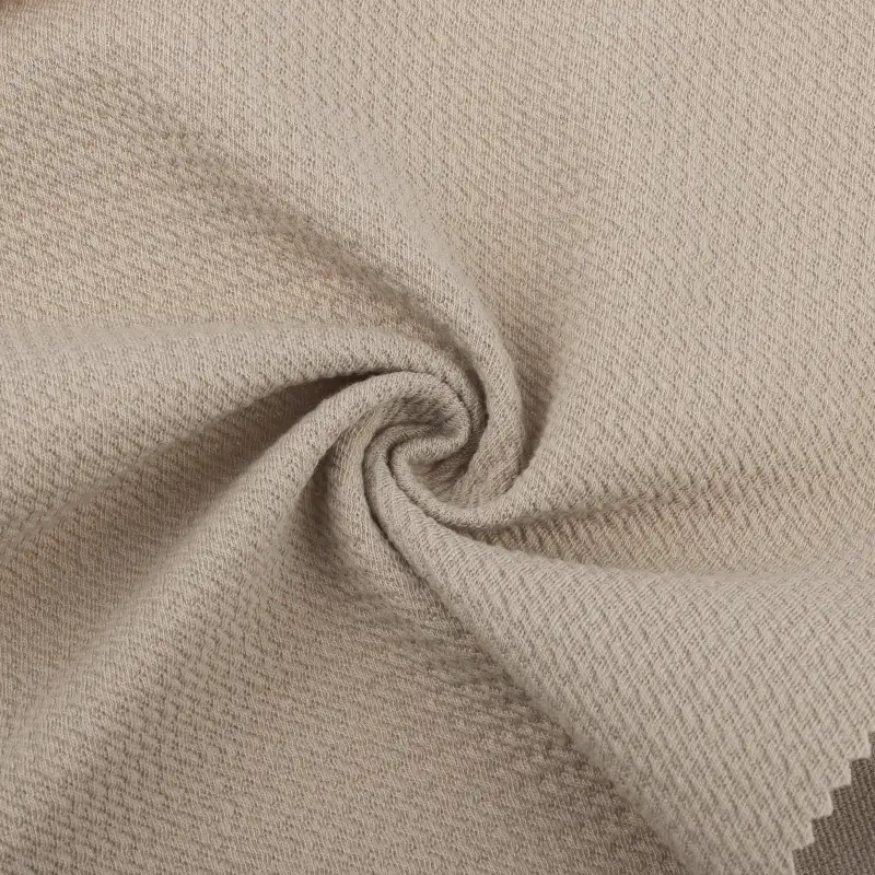 China Fabric for Loungewear Weft Jacquard Knit Fabric Polyester Cotton Spandex Khaki color buy from China wholesaler bulk order at wholesale price free worldwide shipping Alibaba