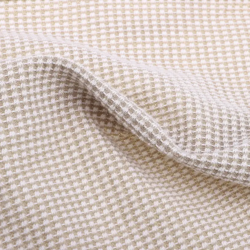 China Fabric for T-Shirt,Shorts,Loungewear Waffle Knit Fabric Polyester Cotton Khaki color buy from China wholesaler bulk order at wholesale price free worldwide shipping Alibaba