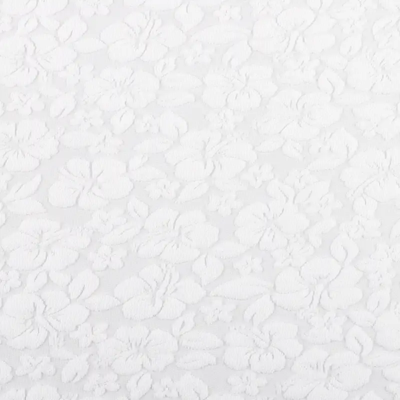 China Fabric for T-Shirt,Shorts,Loungewear Weft Jacquard Knit Fabric Polyester Spandex White color buy from China wholesaler bulk order at wholesale price free worldwide shipping Alibaba