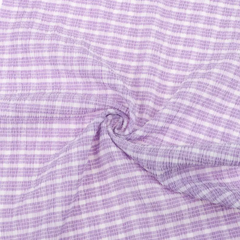 China Fabric for T-Shirt,Shorts,Loungewear Weft Jacquard Knit Fabric Polyester Spandex Purple color buy from China wholesaler bulk order at wholesale price free worldwide shipping Alibaba