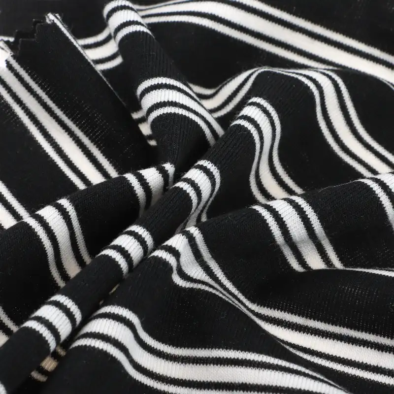 China Fabric for T-Shirt,Loungewear Single Jersey Knit Fabric Polyester Rayon Spandex stripe color buy from China wholesaler bulk order at wholesale price free worldwide shipping Alibaba