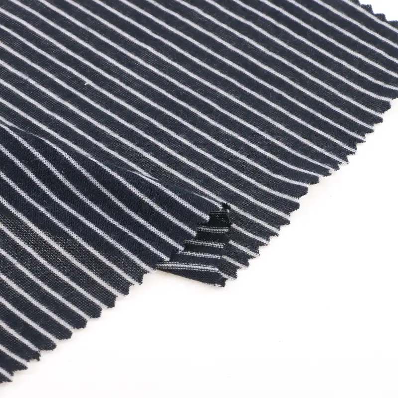 China Fabric for T-Shirt,Shorts,Loungewear Single Jersey Knit Fabric Rayon Polyester stripe color buy from China wholesaler bulk order at wholesale price free worldwide shipping Alibaba
