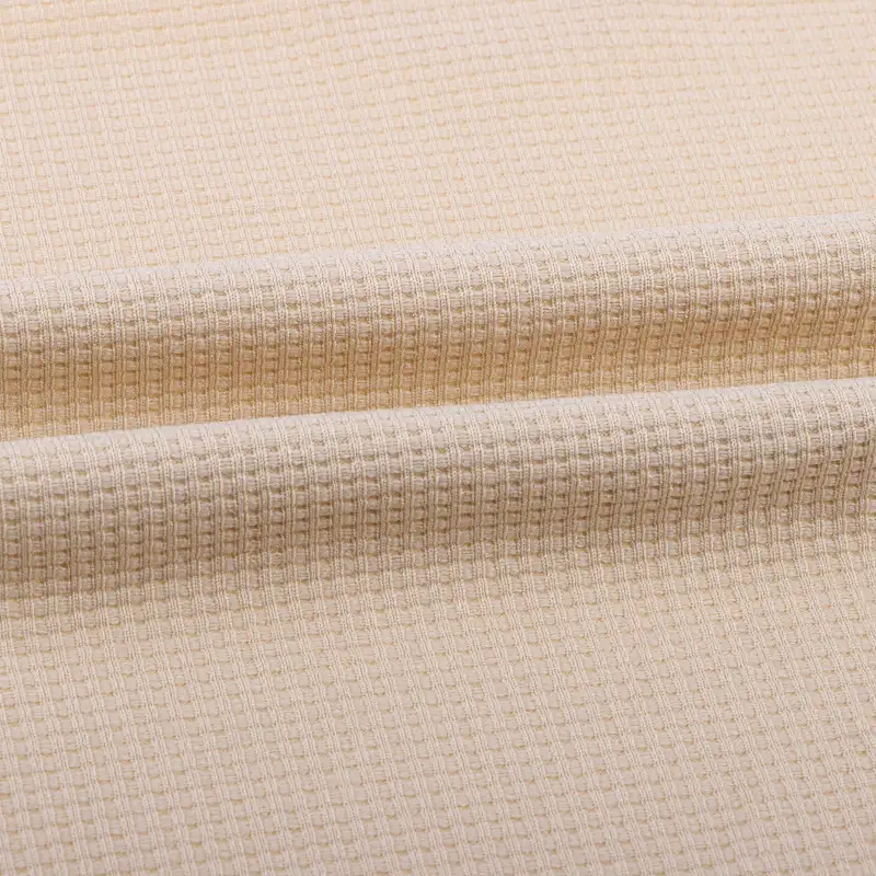 China Fabric for T-Shirt,Shorts,Loungewear Waffle Knit Fabric Polyester Khaki color buy from China wholesaler bulk order at wholesale price free worldwide shipping Alibaba