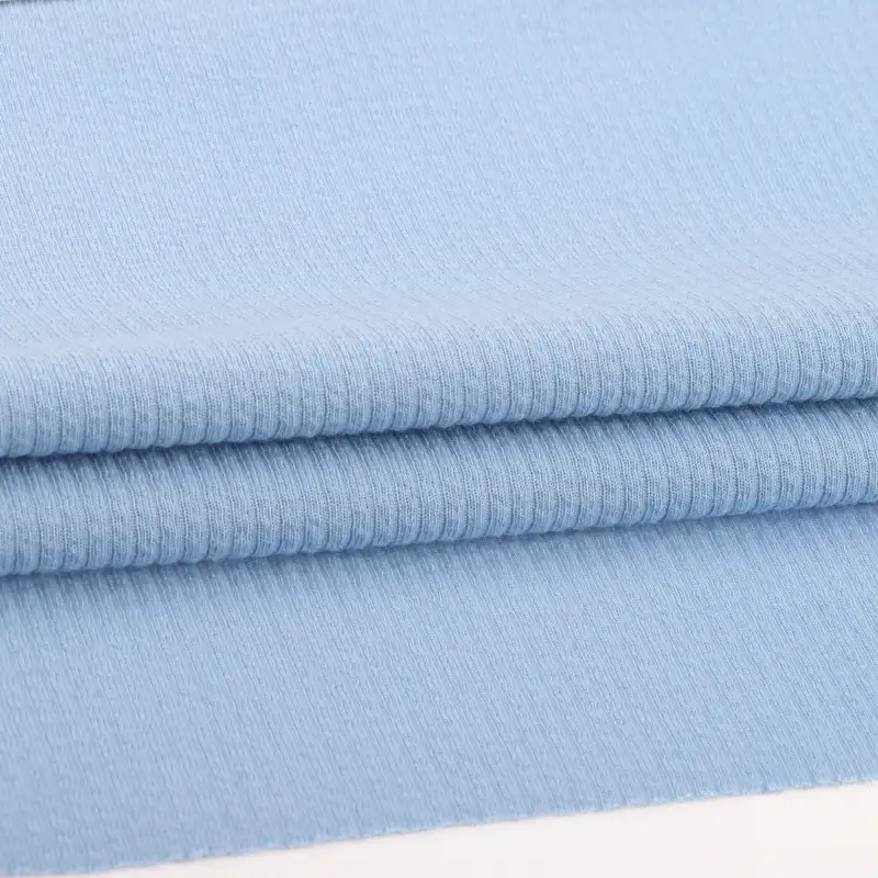 China Fabric for T-Shirt,Loungewear Weft Jacquard Knit Fabric Polyester Spandex Blue color buy from China wholesaler bulk order at wholesale price free worldwide shipping Alibaba