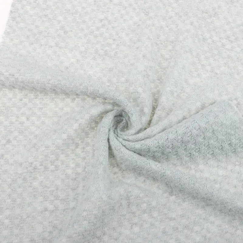 China Fabric for T-Shirt,Loungewear Waffle Knit Fabric Polyester Cotton Spandex Grey color buy from China wholesaler bulk order at wholesale price free worldwide shipping Alibaba