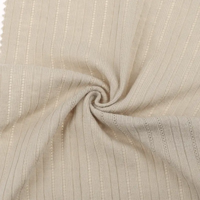 China Fabric for T-Shirt,Loungewear Rib Knit Fabric Cotton Polyester Khaki color buy from China wholesaler bulk order at wholesale price free worldwide shipping Alibaba