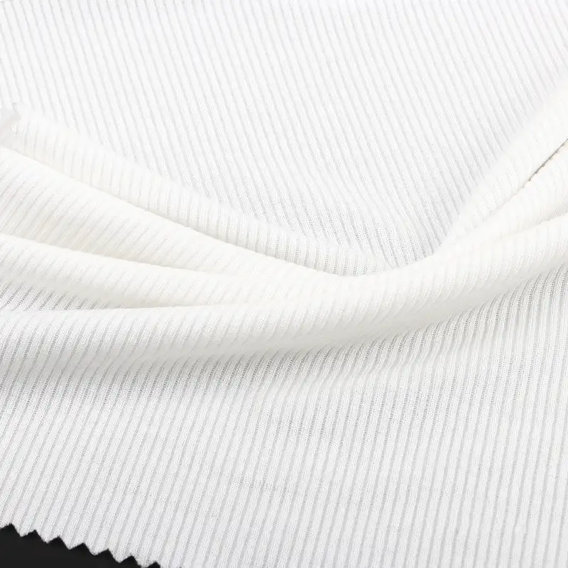 China Fabric for T-Shirt Rib Knit Fabric Modal Polyester White color buy from China wholesaler bulk order at wholesale price free worldwide shipping Alibaba