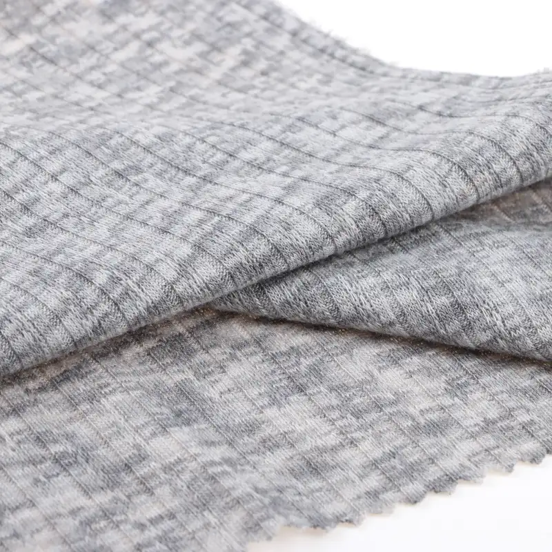 China Fabric for T-Shirt,Shorts Weft Jacquard Knit Fabric Polyester Rayon Spandex Grey color buy from China wholesaler bulk order at wholesale price free worldwide shipping Alibaba