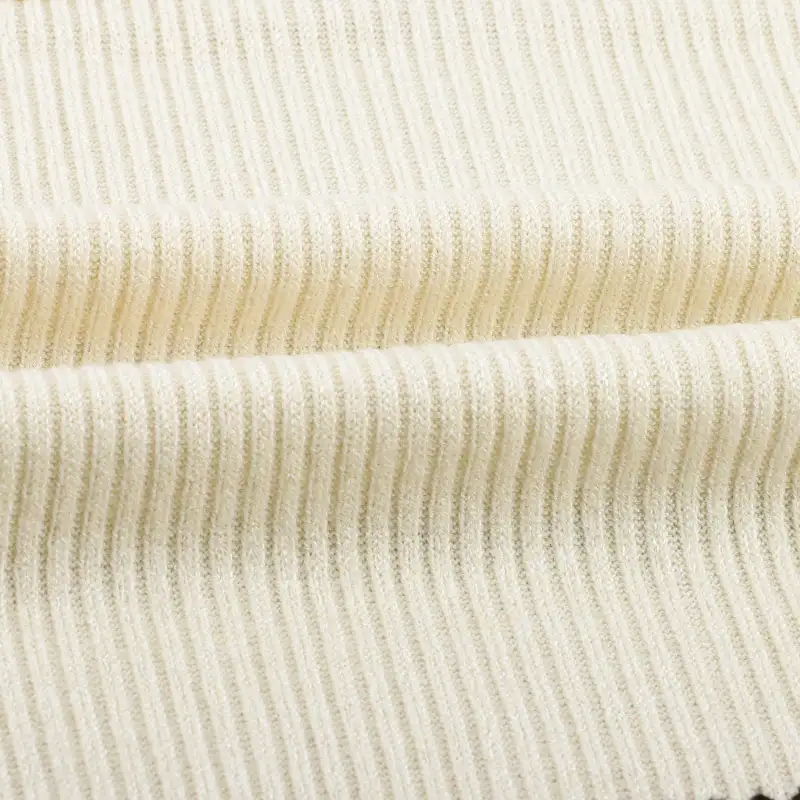 China Fabric for T-Shirt Rib Knit Fabric Rayon Polyester Nylon Spandex Cream color buy from China wholesaler bulk order at wholesale price free worldwide shipping Alibaba