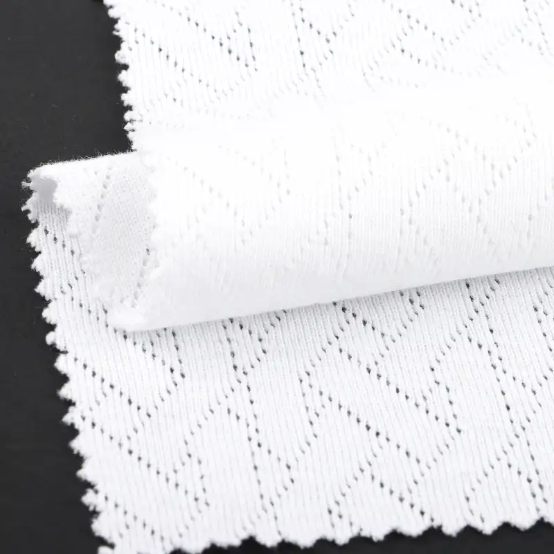 China Fabric for T-Shirt Weft Jacquard Knit Fabric Cotton White color buy from China wholesaler bulk order at wholesale price free worldwide shipping Alibaba