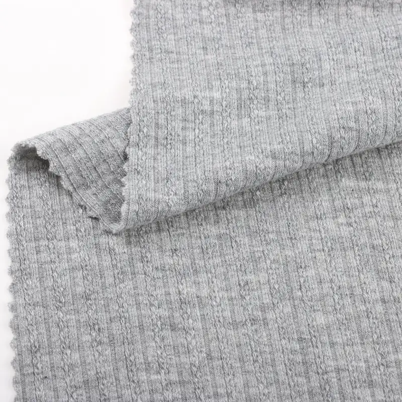 China Fabric for Pants,T-Shirt Weft Jacquard Knit Fabric Cotton Spandex Grey color buy from China wholesaler bulk order at wholesale price free worldwide shipping Alibaba