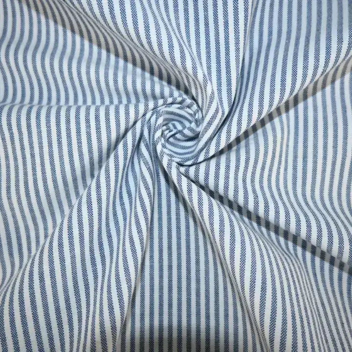 India Fabric for Blouse,Crop Top,Skirt Cotton Stripe Natural Woven Fabric Cotton Blue/White Stripe color buy from India wholesaler bulk order at wholesale price free worldwide shipping Alibaba