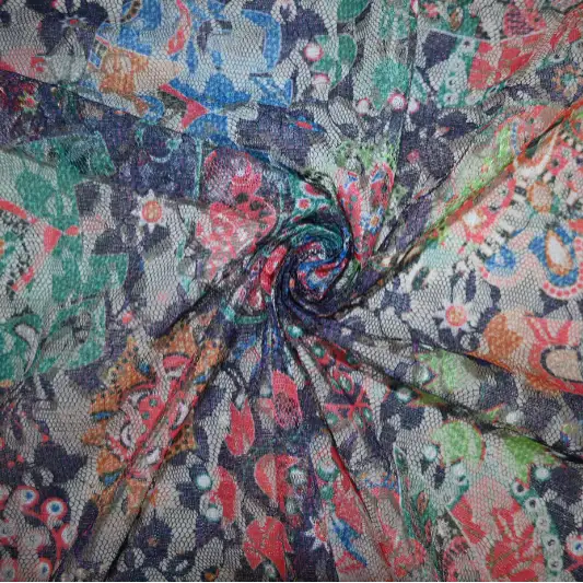 India Fabric for Sports Bras,Yoga Clothes,Swim Shorts Mesh Knit Fabric Polyester Print Purple color buy from India wholesaler bulk order at wholesale price free worldwide shipping Alibaba