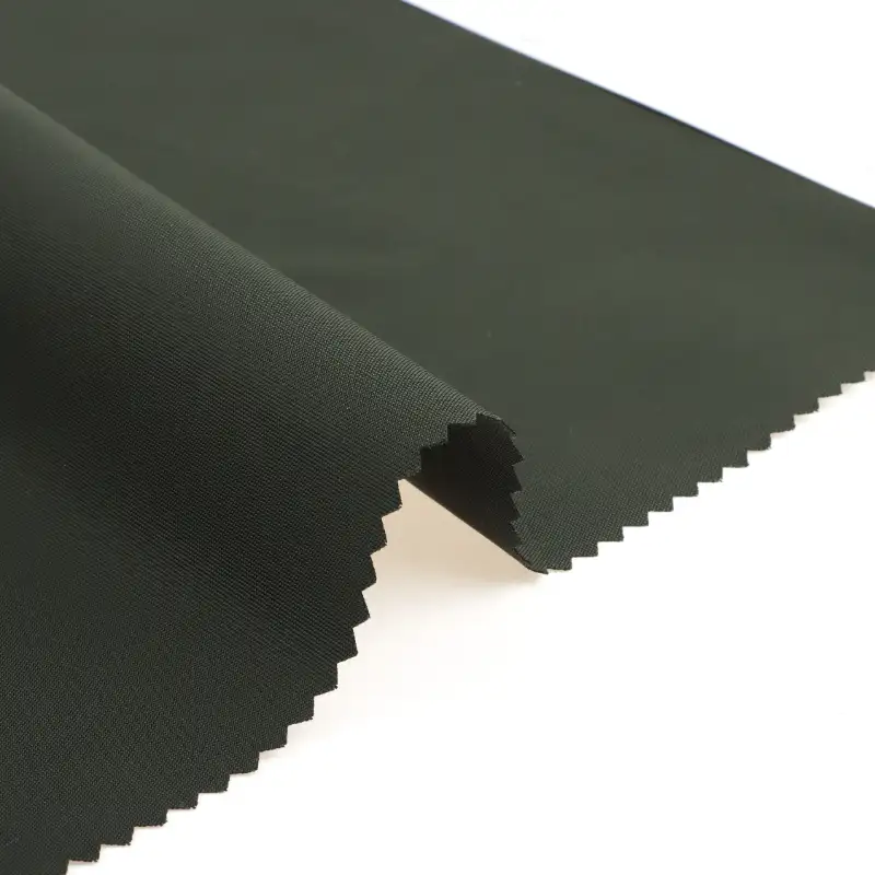 China Fabric for Jackets Polyester Imitation Memory Fabric Synthetic Woven Fabric Polyester dark green color buy from China wholesaler bulk order at wholesale price free worldwide shipping Alibaba