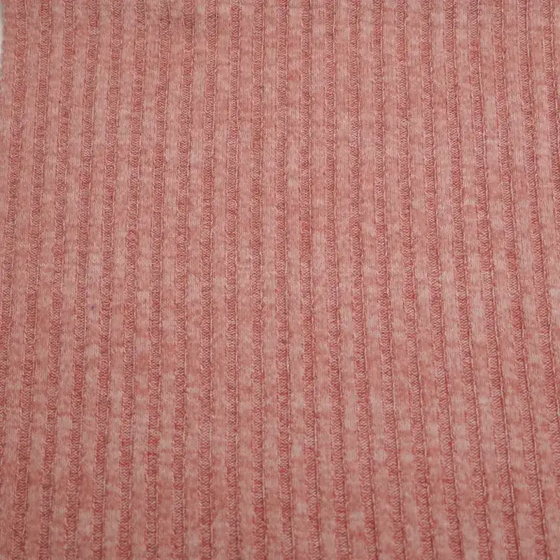 China Fabric for Open Cardigan ,Dresses (Cardigan Button)  Rib Knit Fabric Polyester Rayon Spandex Pale red color buy from China wholesaler bulk order at wholesale price free worldwide shipping Alibaba