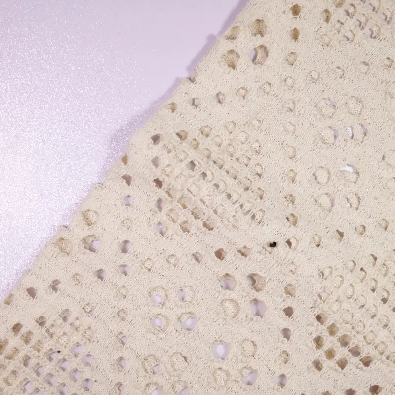 China Fabric for Ladies Vest ,Dresses (Cardigan Button) ,Skirt  Jacquard Knit Fabric Cotton Spandex Beige color buy from China wholesaler bulk order at wholesale price free worldwide shipping Alibaba