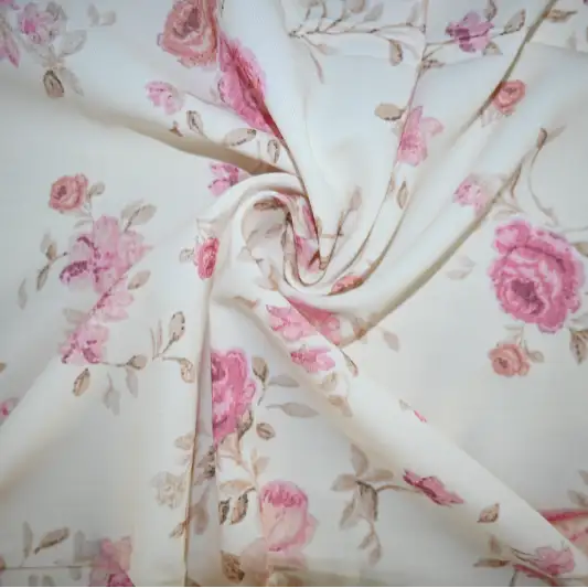 India Fabric for Blouse,Skirt Polyester Crepe Synthetic Woven Fabric Polyester Brugundy color buy from India wholesaler bulk order at wholesale price free worldwide shipping Alibaba