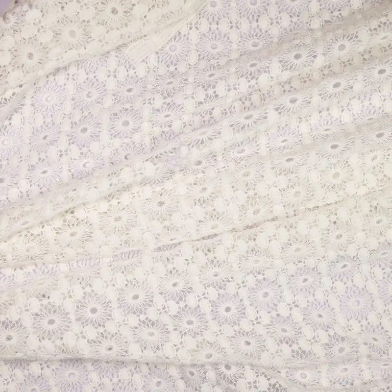 China Fabric for Polo Shirt,Blouse,Crop Top Schiffli Synthetic Woven Fabric Cotton white color buy from China wholesaler bulk order at wholesale price free worldwide shipping Alibaba