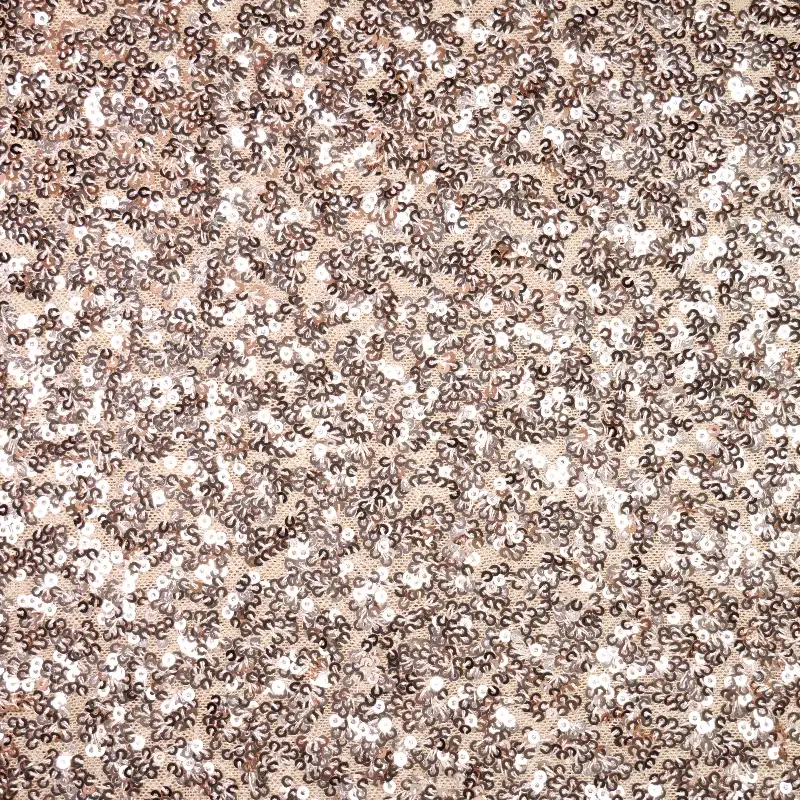 China Fabric for Ladies Vest ,Skirt  Sequined Mesh Fabric Knit Fabric Polyester Spandex Antique White color buy from China wholesaler bulk order at wholesale price free worldwide shipping Alibaba