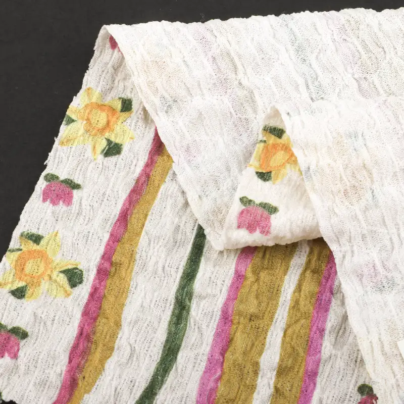 China Fabric for Skirt Crepe Knit Fabric Polyester Spandex Printing color buy from China wholesaler bulk order at wholesale price free worldwide shipping Alibaba