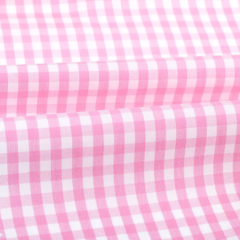 China Fabric for Shirt,Skirt,Shorts Yarn Dyed Check Natural Woven Fabric Cotton Pink color buy from China wholesaler bulk order at wholesale price free worldwide shipping Alibaba