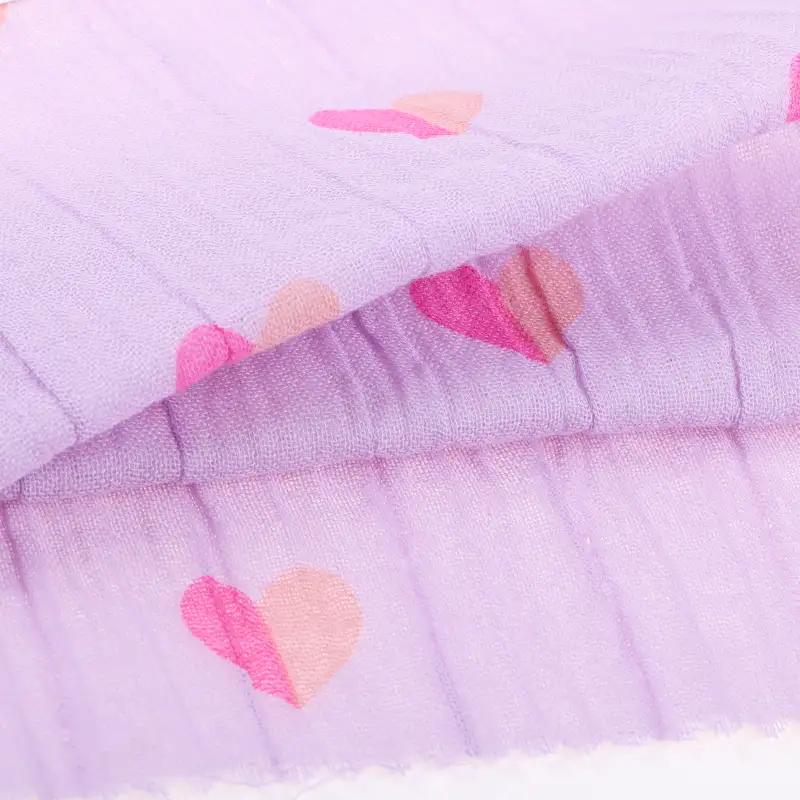 China Fabric for Shirt,Pants,Skirt,Shorts Double Cloth/Layer Crinkle Fabric Woven Blended Fabric Cotton Spandex Purple color buy from China wholesaler bulk order at wholesale price free worldwide shipping Alibaba