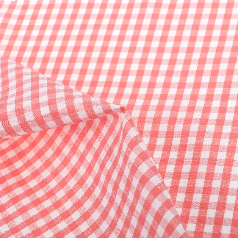 China Fabric for Shirt,Skirt,Shorts Yarn Dyed Check Natural Woven Fabric Cotton Red color buy from China wholesaler bulk order at wholesale price free worldwide shipping Alibaba