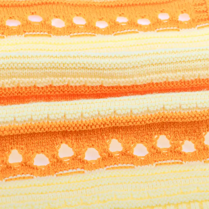 China Yarn for Ladies Vest (Sweater),Open Cardigan (Sweater),Shirt Long Sleeve Button (Sweater) Boucle Yarn Fancy Yarn BCI Cotton Recycled Polyester LT YELLOW/ ORANGE color buy from China wholesaler bulk order at wholesale price free worldwide shipping Alibaba