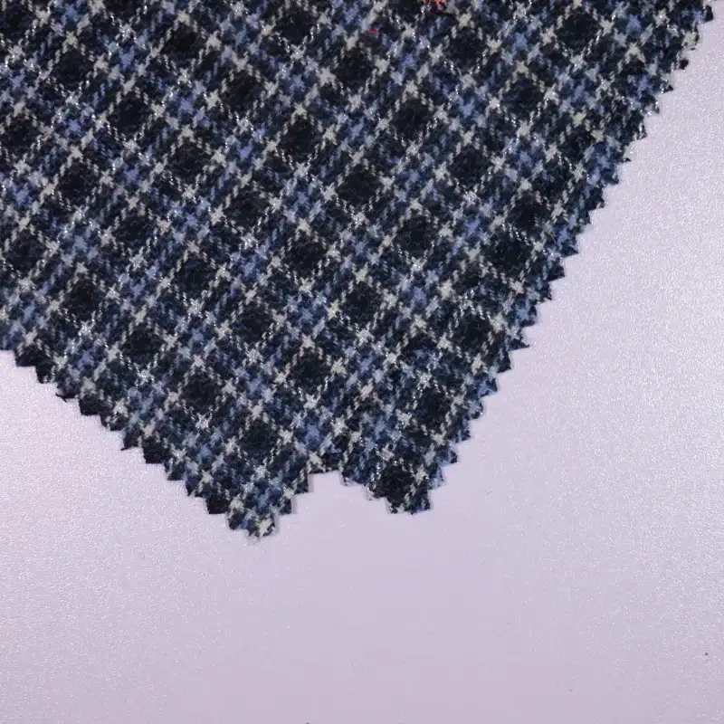 China Fabric for Over Shirt Yarn Dyed Check Synthetic Woven Fabric Chemical Fiber Wool blue color buy from China wholesaler bulk order at wholesale price free worldwide shipping Alibaba
