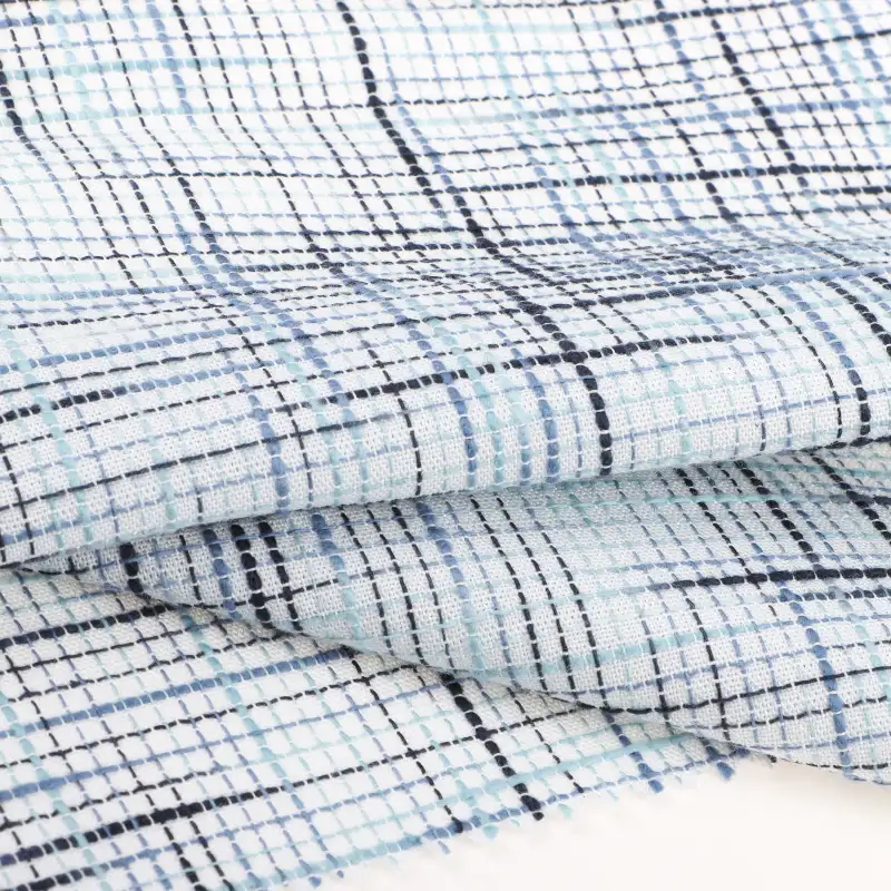 China Fabric for Shirt Space Dyed Woven Blended Fabric Cotton Rayon Polyester check color buy from China wholesaler bulk order at wholesale price free worldwide shipping Alibaba