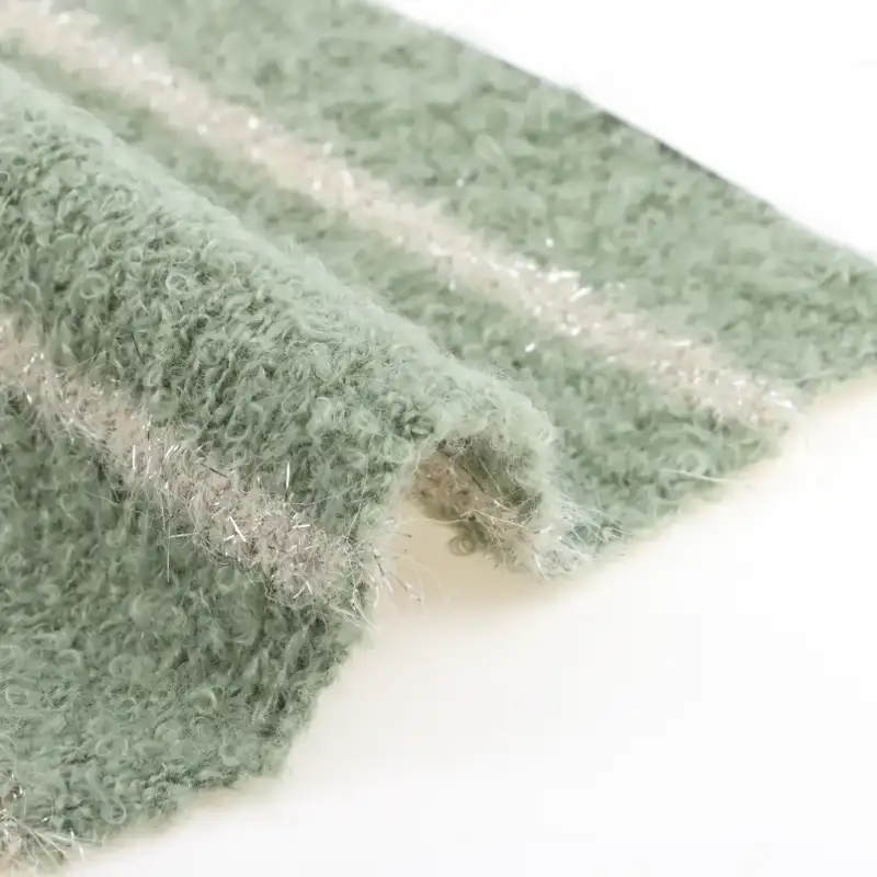 China Yarn for Full-Zipper Cardigan (Sweater),Crew Neck Pullover (Sweater),Crop Top Pullover (Sweater),Polo T-shirt (Sweater),Hoodie  (Sweater) Boucle Yarn Fancy Yarn Polyester Green  Beige color buy from China wholesaler bulk order at wholesale price free worldwide shipping Alibaba