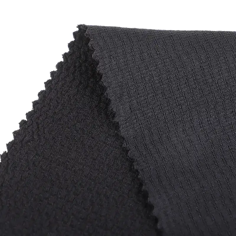 China Fabric for T-Shirt,Blouse Weft Jacquard Knit Fabric Polyester Elastane black color buy from China wholesaler bulk order at wholesale price free worldwide shipping Alibaba