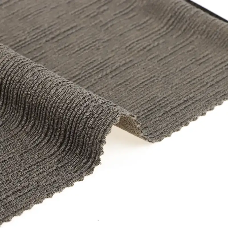 China Fabric for Blouse,Over Shirt Weft Jacquard Knit Fabric Polyester Elastane coffee color buy from China wholesaler bulk order at wholesale price free worldwide shipping Alibaba