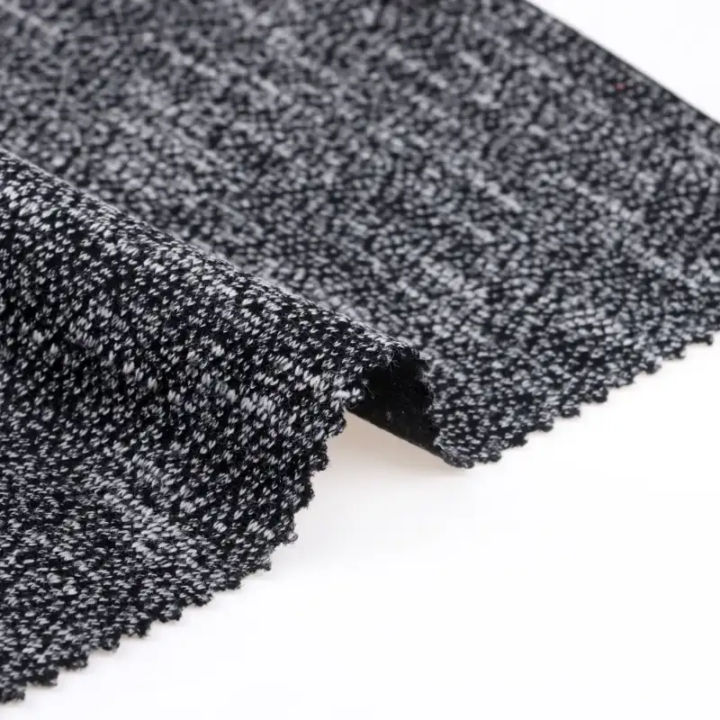 China Fabric for Blazer Weft Jacquard Knit Fabric Polyester Viscose BLACK color buy from China wholesaler bulk order at wholesale price free worldwide shipping Alibaba
