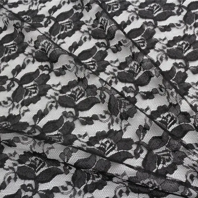 China Fabric for Shirt,Blouse,Skirt  Lace Knit Fabric Polyester black color buy from China wholesaler bulk order at wholesale price free worldwide shipping Alibaba