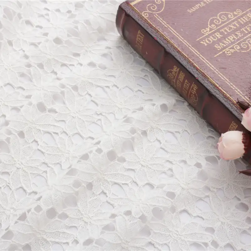 China Fabric for Shirt,Blouse,T-shirt ,Skirt  Lace Knit Fabric Cotton Polyester white color buy from China wholesaler bulk order at wholesale price free worldwide shipping Alibaba