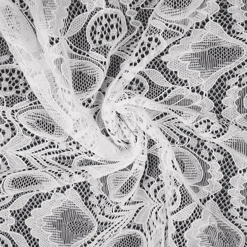 China Fabric for Shirt,Blouse,Skirt,Skirt  Lace Knit Fabric Nylon Spandex white color buy from China wholesaler bulk order at wholesale price free worldwide shipping Alibaba
