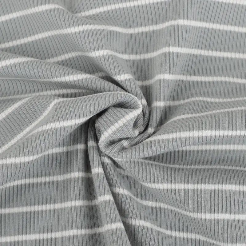 India Fabric for Crop Top,Hoodie,Tank Top Rib Knit Fabric Cotton Spandex Navy/White/Umberblue color buy from India wholesaler bulk order at wholesale price free worldwide shipping Alibaba