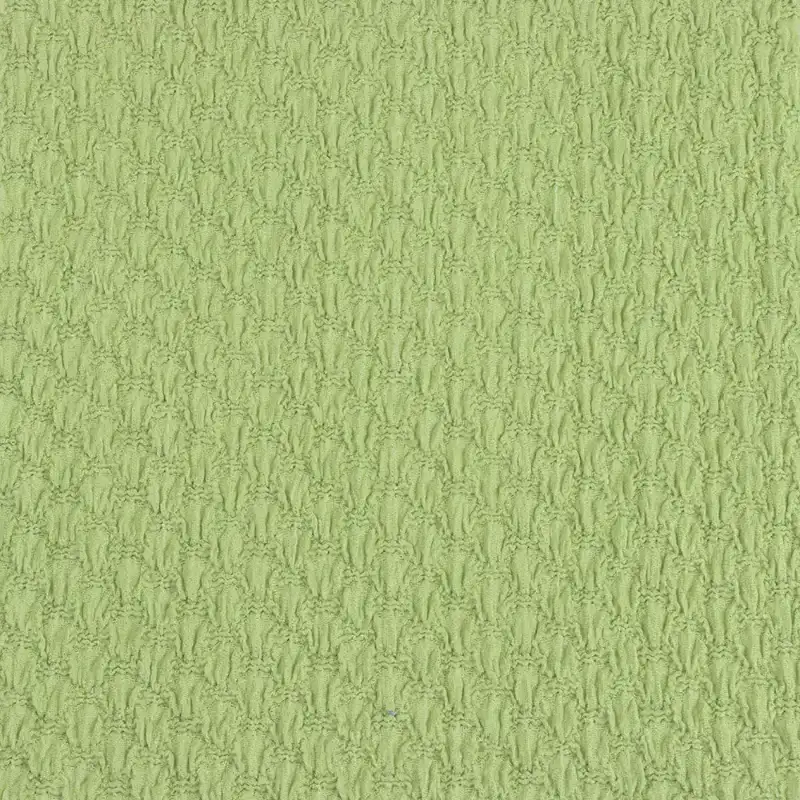 China Fabric for Blouse Weft Jacquard Knit Fabric Polyester Spandex Solid-Green color buy from China wholesaler bulk order at wholesale price free worldwide shipping Alibaba